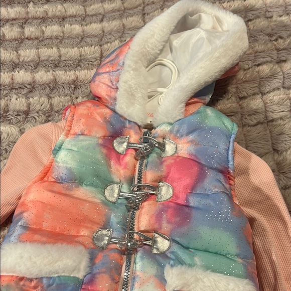Little Lass Colorful Hoodie , t shirt  & leggings Set size 4 - Picture 9 of 10